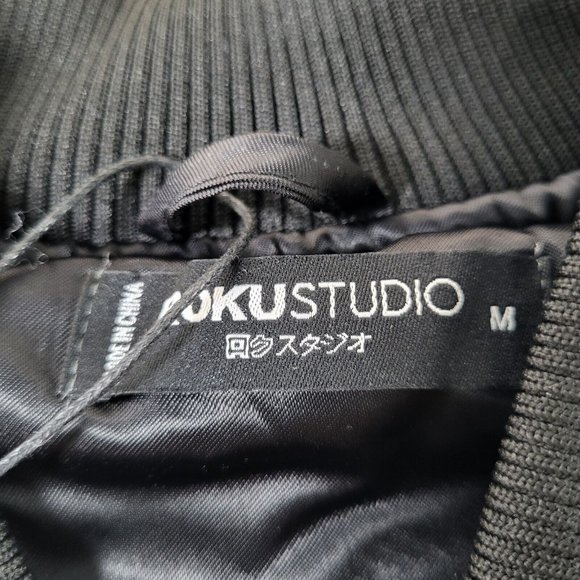 Roku Studio 'Ice Scream' Black Satin Bomber Jacket Sz Medium/Small Runs Small - Picture 8 of 8